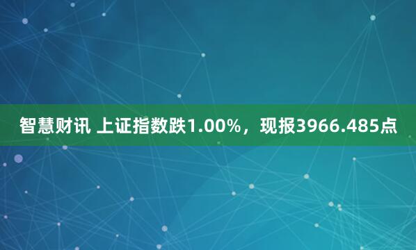 智慧财讯 上证指数跌1.00%，现报3966.485点