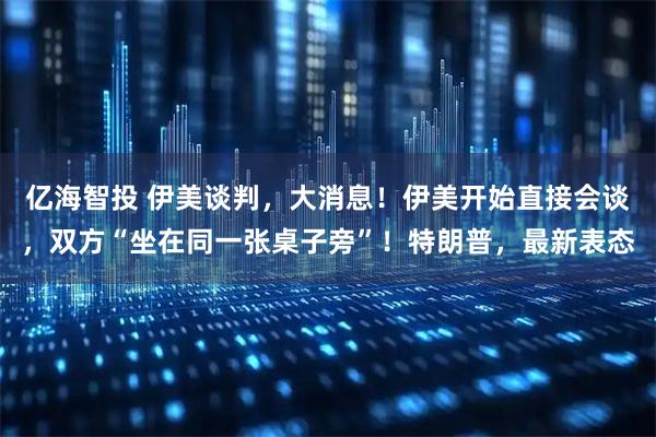 亿海智投 伊美谈判，大消息！伊美开始直接会谈，双方“坐在同一张桌子旁”！特朗普，最新表态
